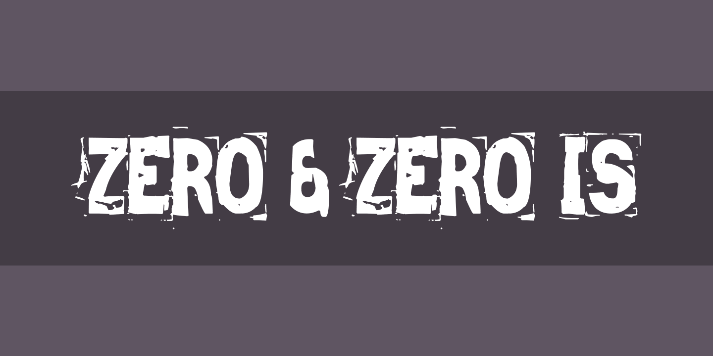 Czcionka Zero & Zero Is